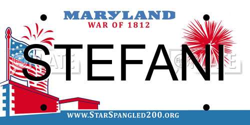 STEFANI Maryland License Plate