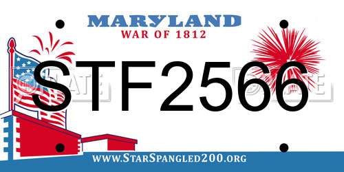 STF2566 Maryland License Plate