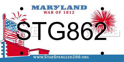 STG862 Maryland License Plate