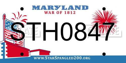 STH0847 Maryland License Plate