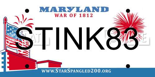 STINK83 Maryland License Plate