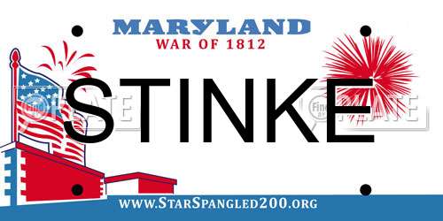 STINKE Maryland License Plate