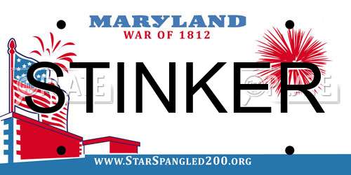 STINKER Maryland License Plate