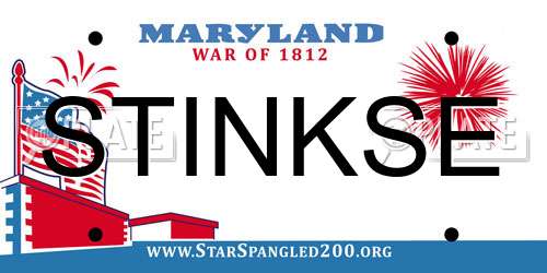 STINKSE Maryland License Plate