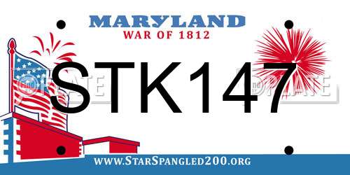 STK147 Maryland License Plate