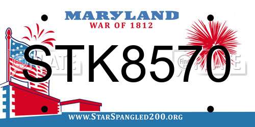 STK8570 Maryland License Plate