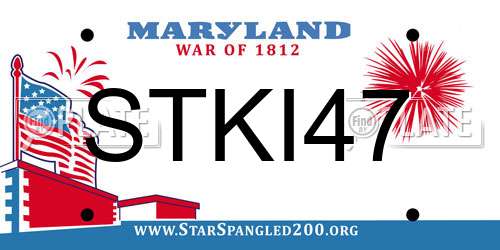 STKI47 Maryland License Plate