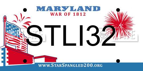STLI32 Maryland License Plate