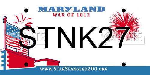 STNK27 Maryland License Plate