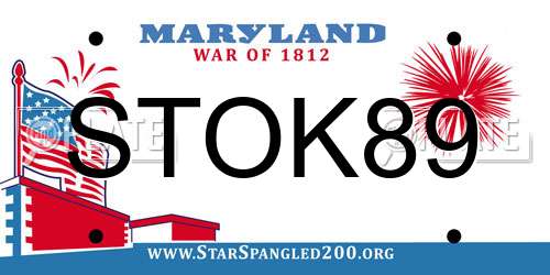 STOK89 Maryland License Plate
