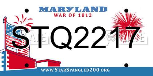 STQ2217 Maryland License Plate