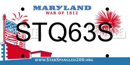 STQ63S Maryland License Plate