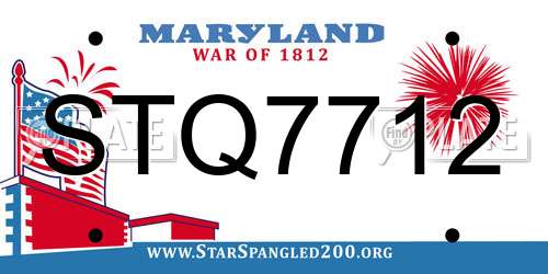 STQ7712 Maryland License Plate