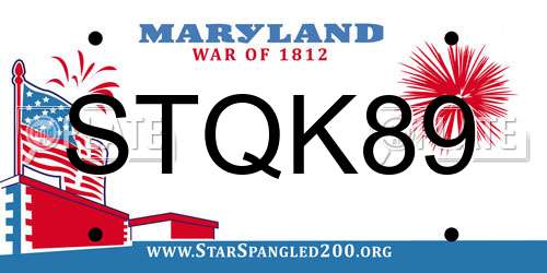 STQK89 Maryland License Plate
