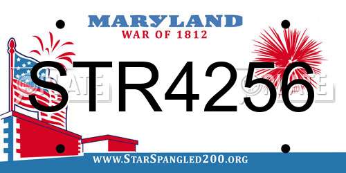 STR4256 Maryland License Plate