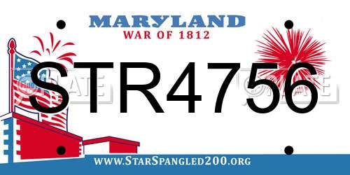 STR4756 Maryland License Plate