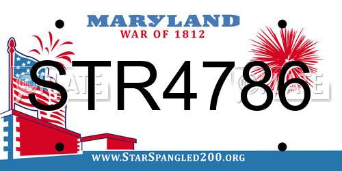 STR4786 Maryland License Plate