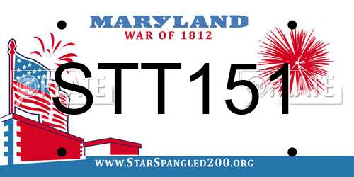 STT151 Maryland License Plate