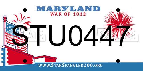STU0447 Maryland License Plate