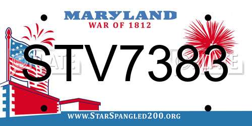STV7383 Maryland License Plate