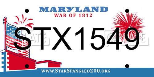 STX1549 Maryland License Plate