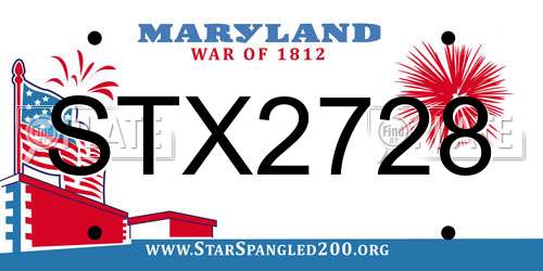 STX2728 Maryland License Plate