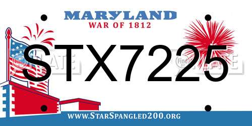 STX7225 Maryland License Plate
