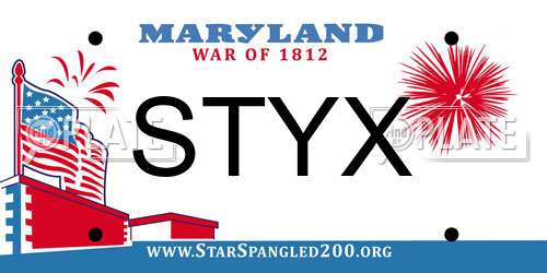 STYX Maryland License Plate