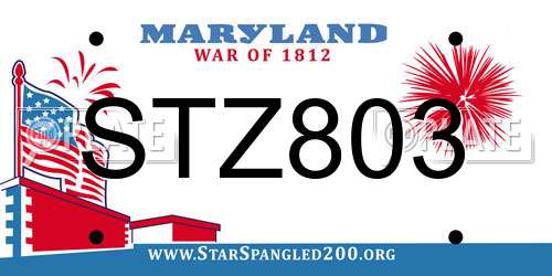 STZ803 Maryland License Plate