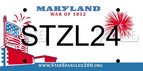 STZL24 Maryland License Plate