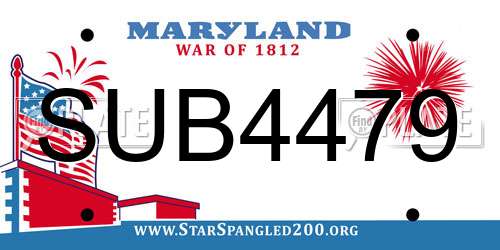 SUB4479 Maryland License Plate