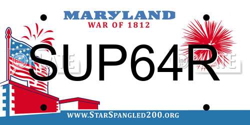 SUP64R Maryland License Plate