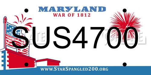 SUS4700 Maryland License Plate