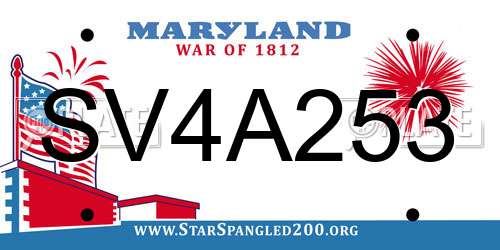 SV4A253 Maryland License Plate