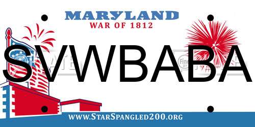 SVWBABA Maryland License Plate
