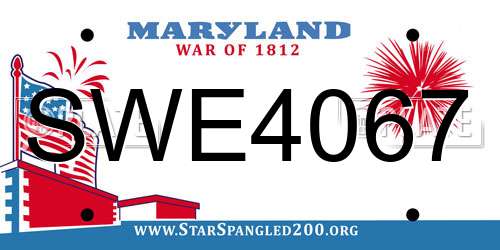 SWE4067 Maryland License Plate