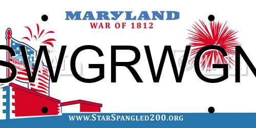 SWGRWGN Maryland License Plate