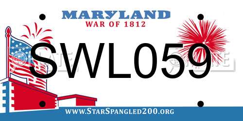 SWL059 Maryland License Plate