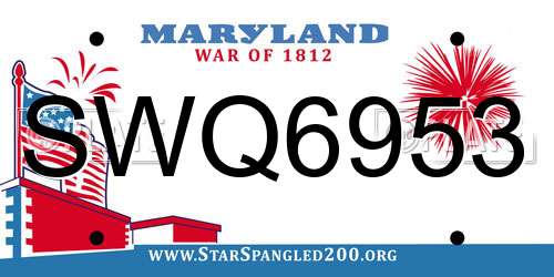 SWQ6953 Maryland License Plate