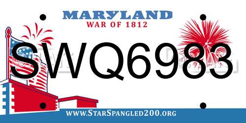 SWQ6983 Maryland License Plate