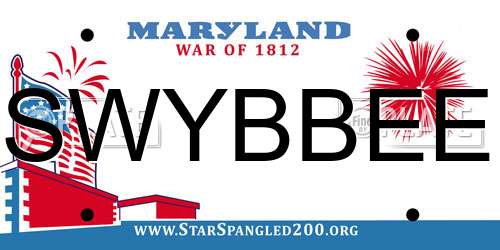 SWYBBEE Maryland License Plate
