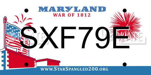 SXF79E Maryland License Plate