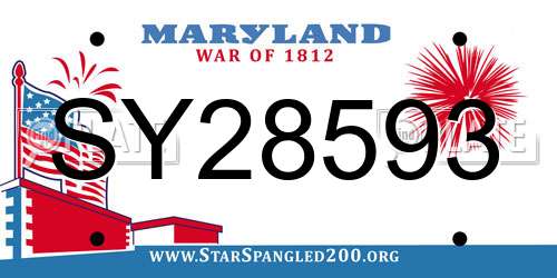 SY28593 Maryland License Plate
