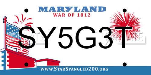 SY5G3T Maryland License Plate