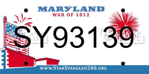SY93139 Maryland License Plate