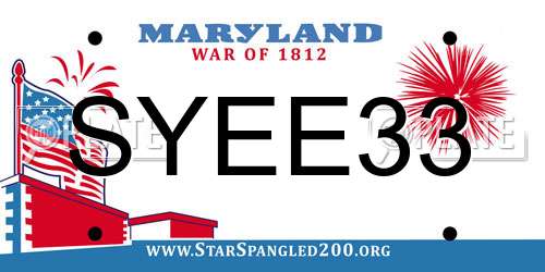 SYEE33 Maryland License Plate