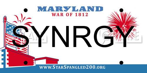 SYNRGY Maryland License Plate