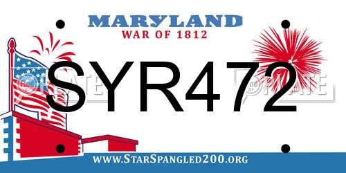 SYR472 Maryland License Plate