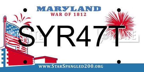 SYR47T Maryland License Plate