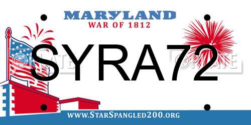 SYRA72 Maryland License Plate
